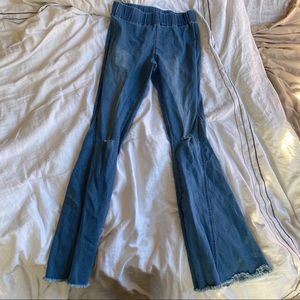 RETRO FLARED Stretchy Jeans with elastic waist